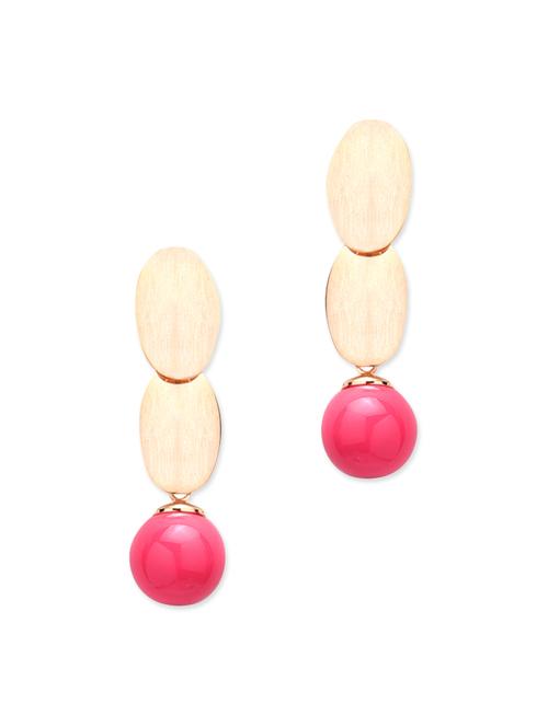 pink metal drop earring - 12411317 - Very Small Image - 1