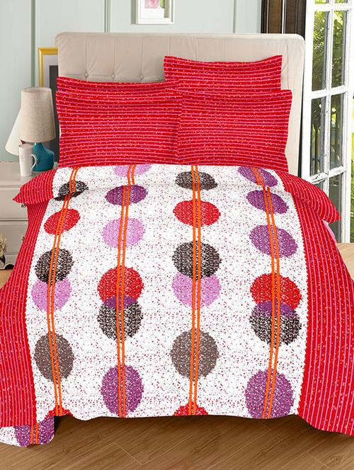always plus red floral double bedsheet (1 double bedsheet with 2 pillow cover) - 12413295 - Very Small Image - 1