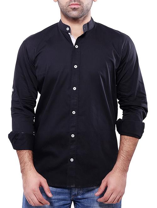 black cotton casual shirt - 12414928 - Very Small Image - 1