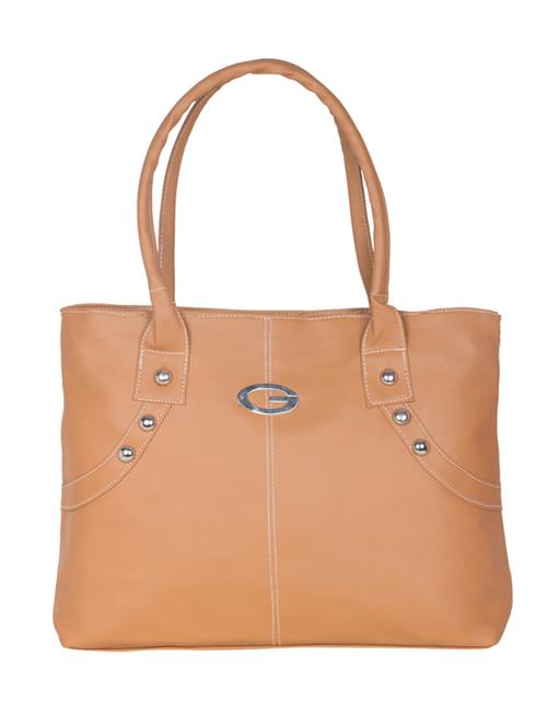 tan leatherette handbag - 12415755 - Very Small Image - 1