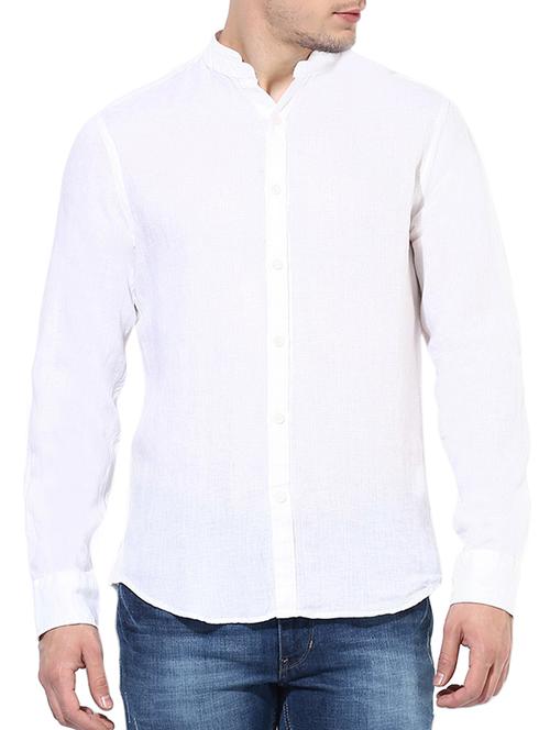white linen casual shirt - 12417294 - Very Small Image - 1