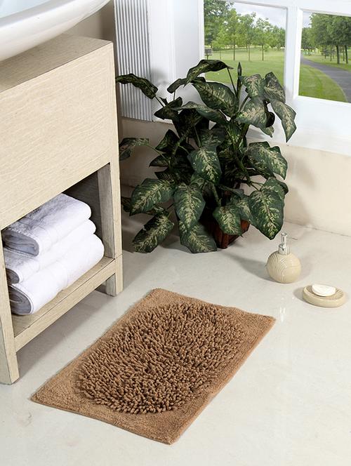 homefurry beige scrambled oval cotton bath mat - 12417906 - Very Small Image - 1