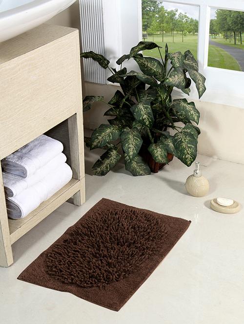 homefurry brown scrambled oval cotton bath mat - 12417907 - Very Small Image - 1