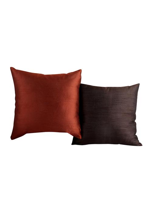 rajrang cushions & pillows beige solid designs cushions zip closer polydupion set of 2 sofa cushion covers - 12420170 - Very Small Image - 1