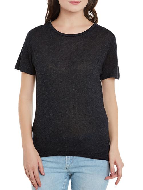 black cotton tee - 12422575 - Very Small Image - 1