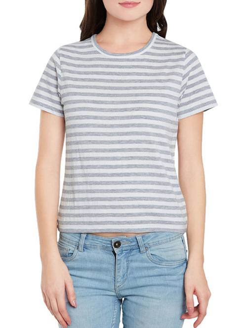 grey cotton regular tee - 12422577 - Very Small Image - 1