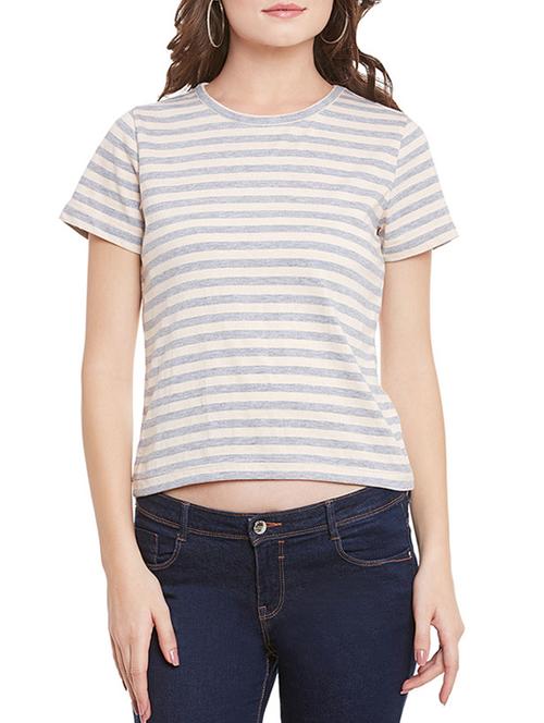 grey cotton regular tee - 12422579 - Very Small Image - 1