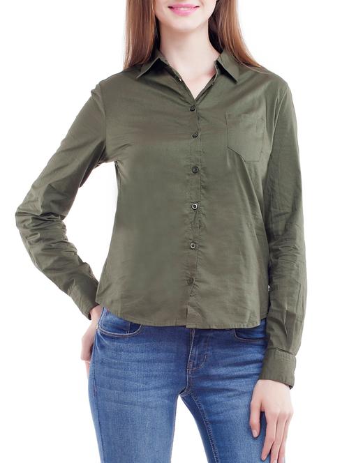 green cotton regular shirt - 12427520 - Very Small Image - 1