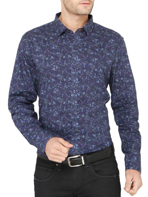 blue cotton casual shirt - 12427805 - Very Small Image - 1