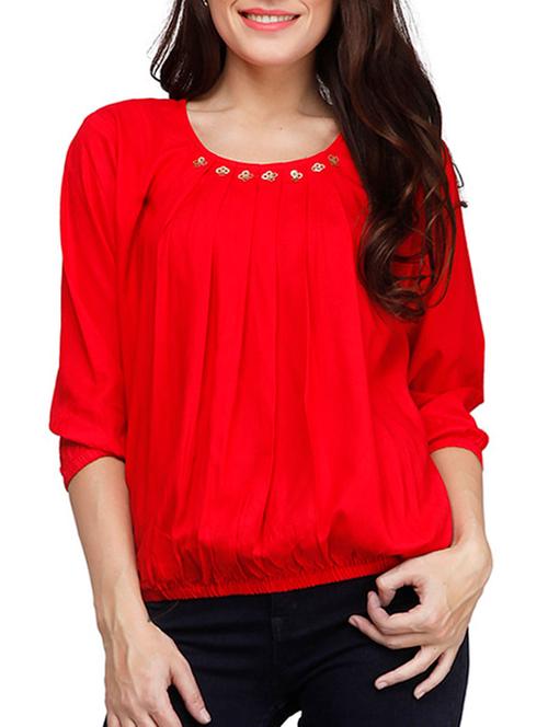 red viscose top - 12427922 - Very Small Image - 1