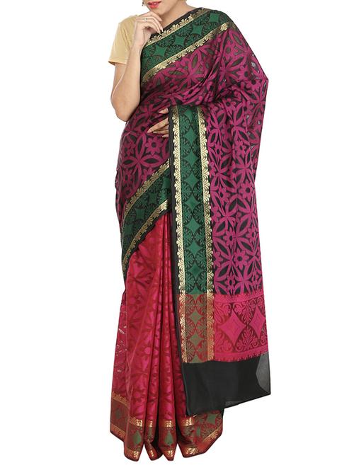 geometrical half and half saree with blouse - 12428170 - Very Small Image - 1