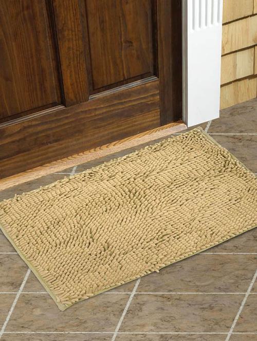 chenille pom pom antiskid almond floor mat - 12428494 - Very Small Image - 1