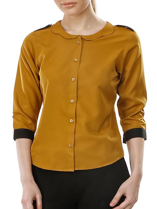 mustard yellow crepe shirt - 12429684 - Very Small Image - 1