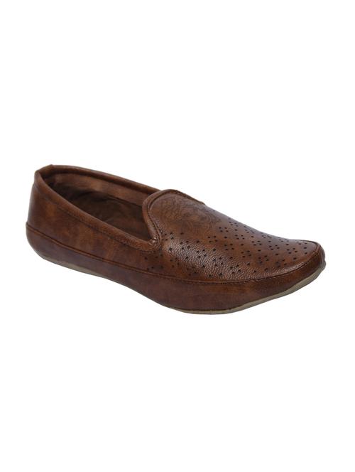 brown synthetic slip on loafers - 12431042 - Very Small Image - 1