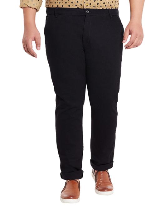 black cotton chinos casual trousers - 12435753 - Very Small Image - 1