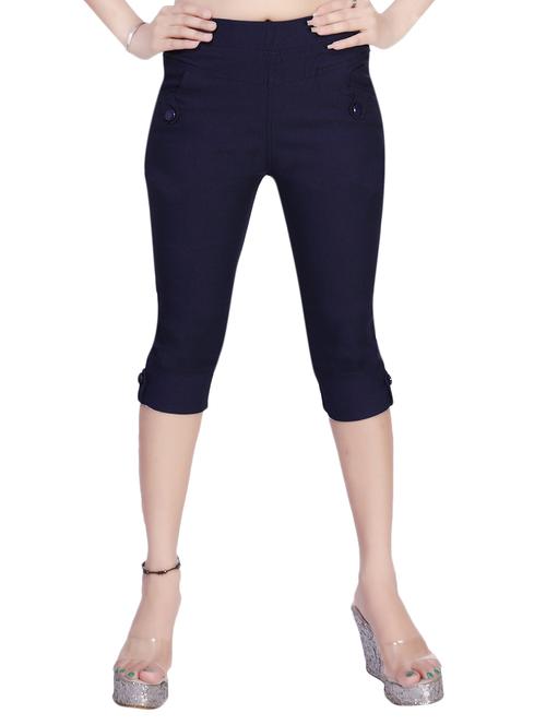 navy blue cotton capri - 12437166 - Very Small Image - 1