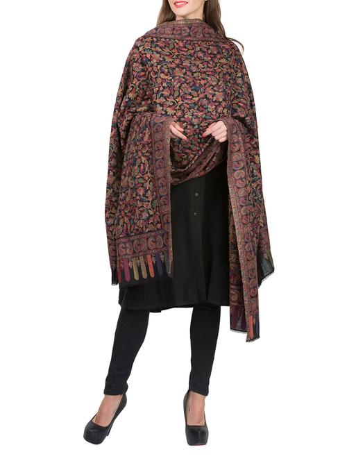 multi colored woollen shawl - 12440927 - Very Small Image - 1