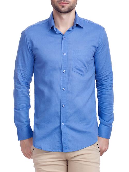 blue cotton casual shirt - 12441355 - Very Small Image - 1