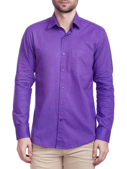 purple cotton casual shirt - 12441360 - Very Small Image - 1
