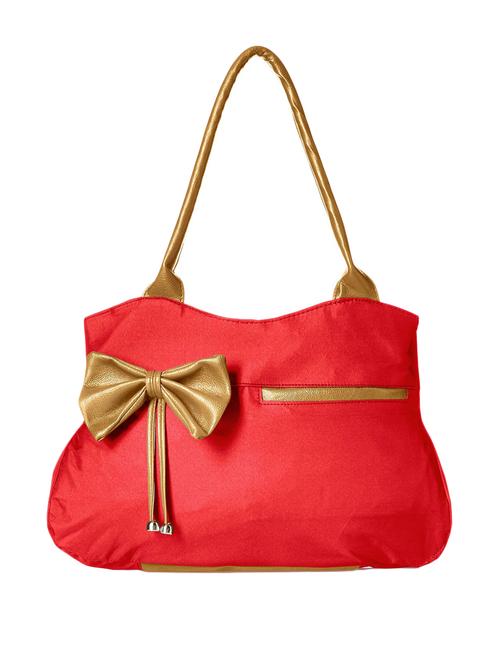 red leatherette bow handbag - 12441874 - Very Small Image - 1