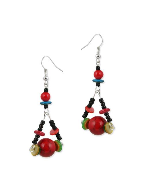 multi colored metal drop earring - 12442912 - Very Small Image - 1