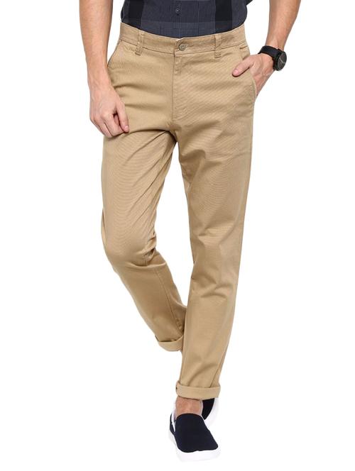 beige cotton chinos casual trousers - 12447956 - Very Small Image - 1