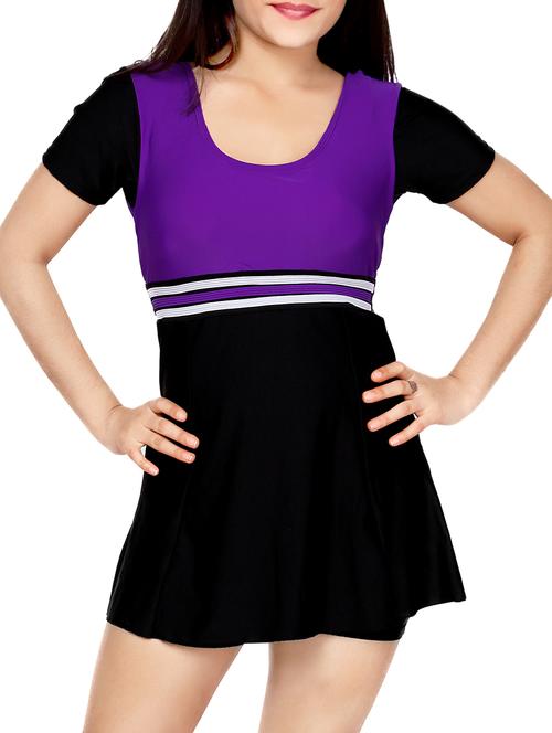 purple cotton functional swimsuit - 12449720 - Very Small Image - 1