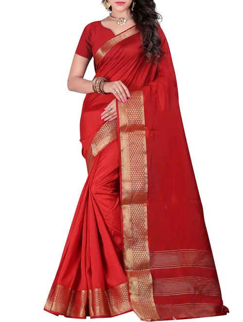 maroon silk banarasi saree with blouse - 12451076 - Very Small Image - 1