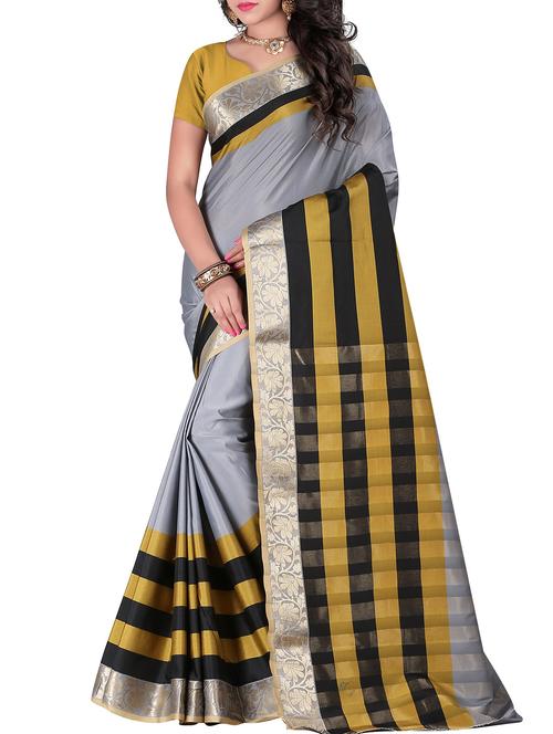 multi colored art silk saree with blouse - 12451084 - Very Small Image - 1