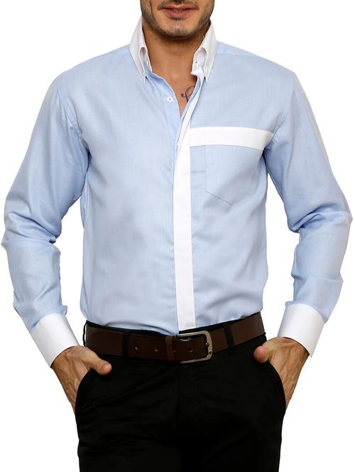 light blue taped casual shirt - 12457369 - Very Small Image - 1