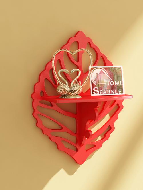 red engineered wood carved shelf - 1245768 - Very Small Image - 1