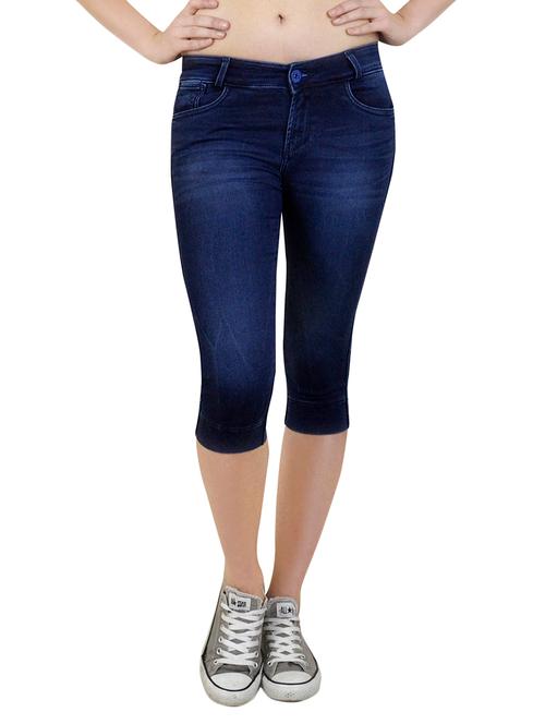 blue denim capri - 12458955 - Very Small Image - 1