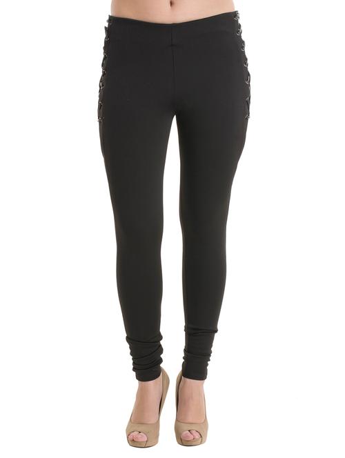black polyester jeggings - 12461927 - Very Small Image - 1
