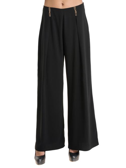 black polyester palazzos - 12461935 - Very Small Image - 1