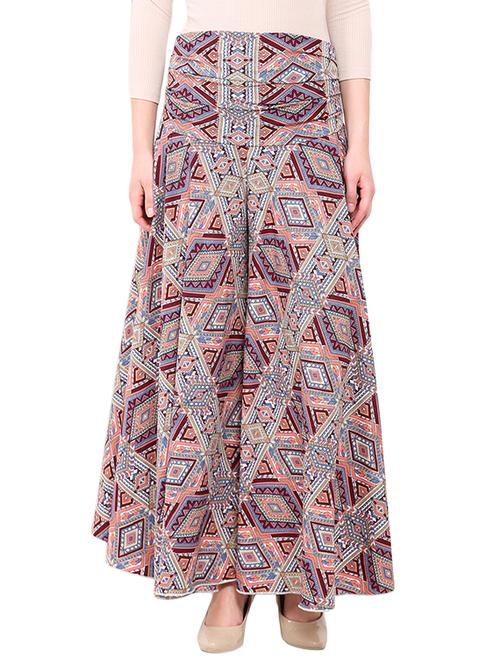 multicolored printed polyester palazzo - 12462071 - Very Small Image - 1