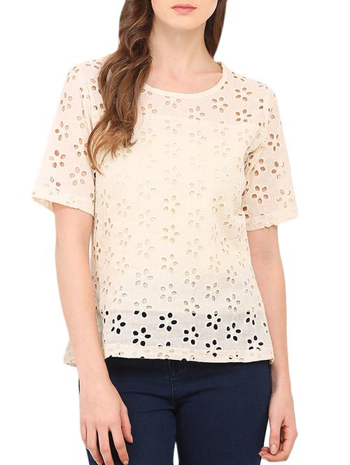 beige cotton regular top - 12462214 - Very Small Image - 1