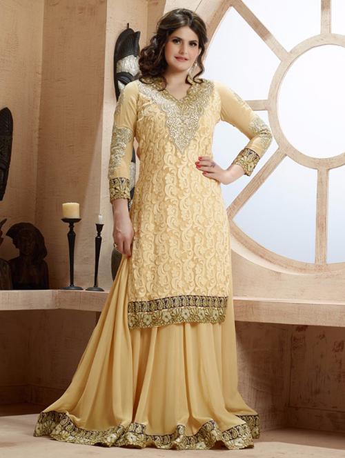beige georgette set - 12462282 - Very Small Image - 1