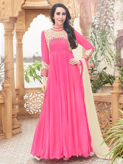 pink georgette set - 12462305 - Very Small Image - 1