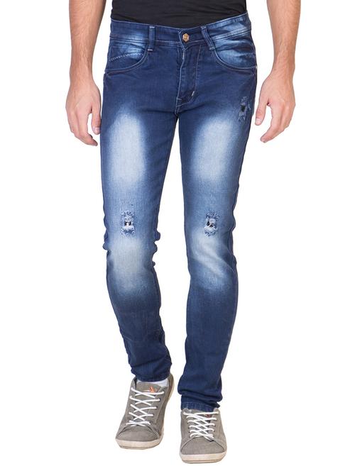 blue cotton ripped jeans - 12462519 - Very Small Image - 1