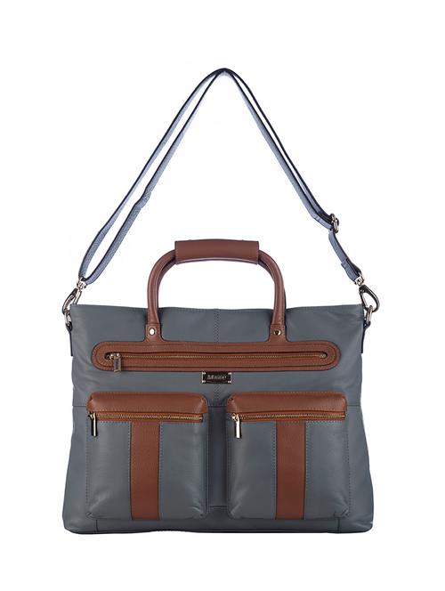 grey leather laptopbag - 12463577 - Very Small Image - 1