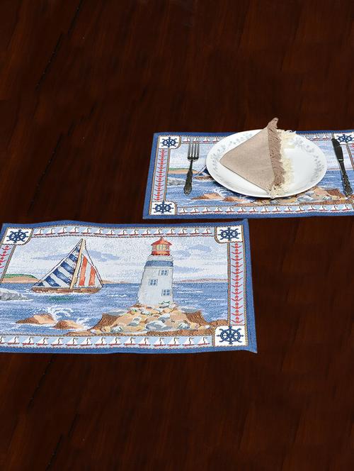 avira home lighthouse table mat- set of 2-machine washable - 12463922 - Very Small Image - 1