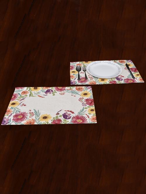 avira home floral essence table mat- set of 6-jaquard woven-machine washable- (13"x19") - 12468291 - Very Small Image - 1
