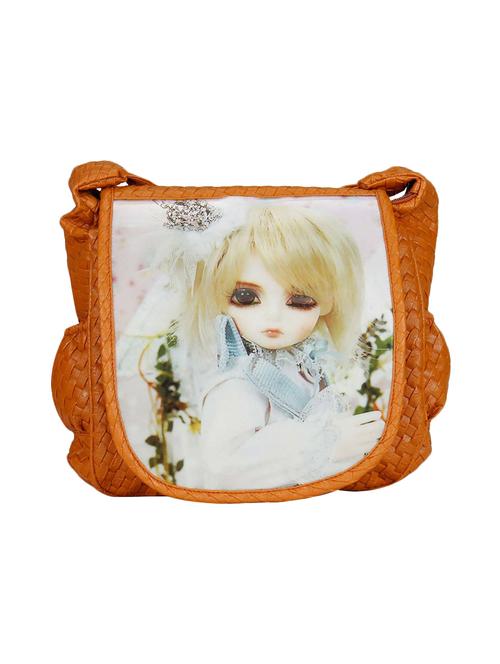 tan printed synthetic leather braided sling bag - 12470788 - Very Small Image - 1