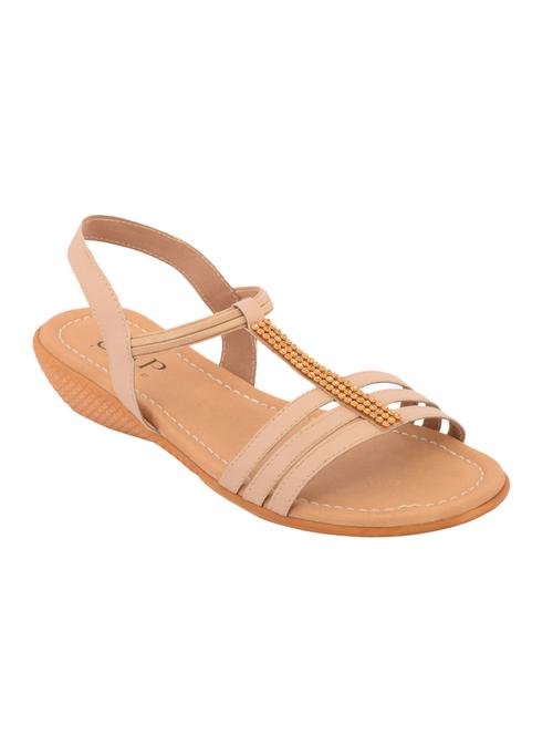 beige leatherette back strap sandals - 12471771 - Very Small Image - 1