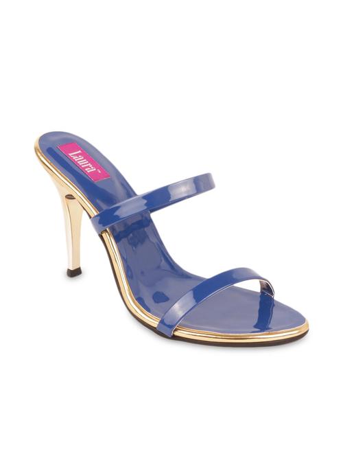 blue high heeled leatherette sandals - 1247310 - Very Small Image - 1