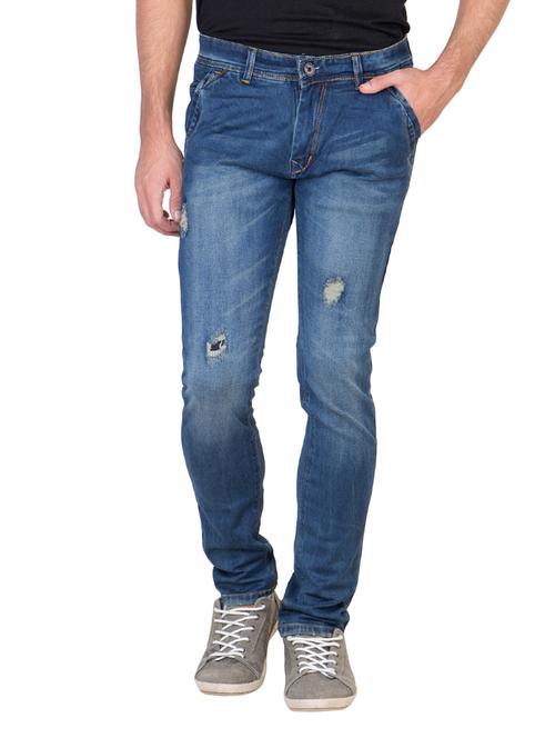 blue cotton ripped jeans - 12474389 - Very Small Image - 1