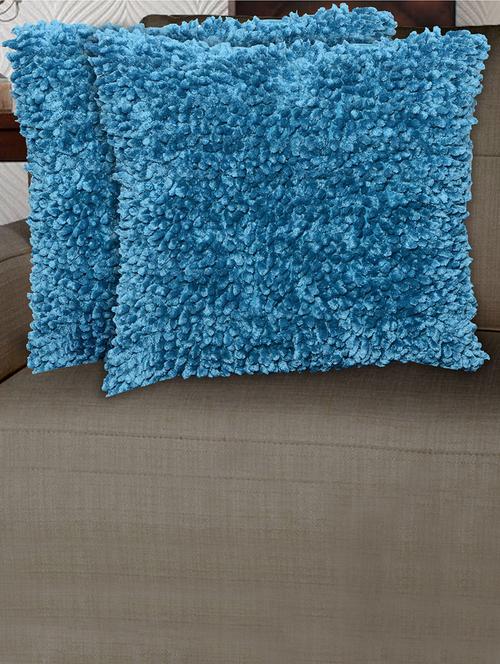 avira home pixi shaggy soft micropolyester cushion cover- 18"x18"-set of 2-turquoise - 12475567 - Very Small Image - 1