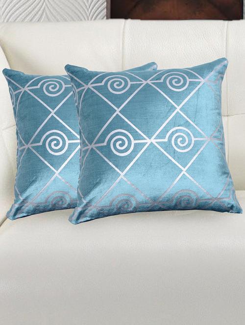avira home luxury velvet metallic printed cushion cover-set of 2-tuquoise - 12476925 - Very Small Image - 1