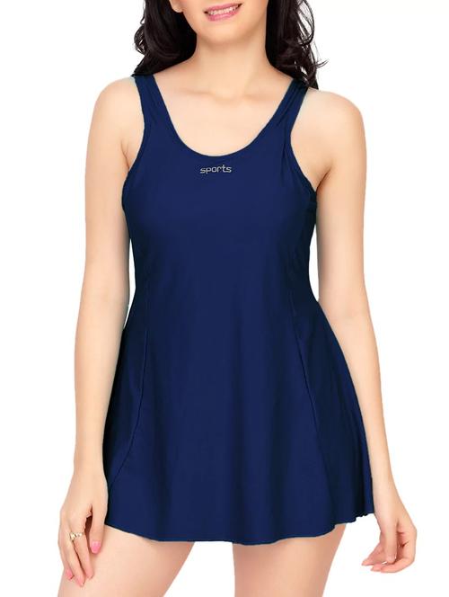 navy blue cotton functional swimsuit - 12478186 - Very Small Image - 1