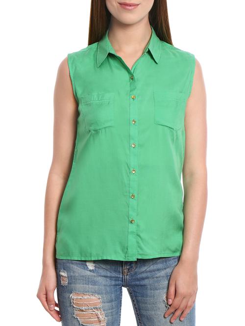 light green rayon regular shirt - 12478807 - Very Small Image - 1